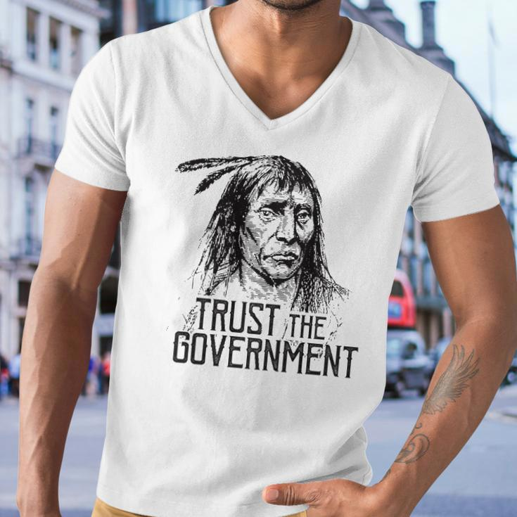 Trust The Government Native American Men V-Neck Tshirt