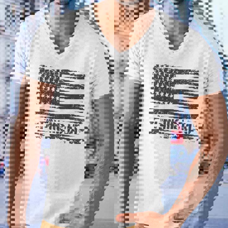 Vintage Tennis Dad America Us Flag Patriot Funny Gift Men V-Neck Tshirt