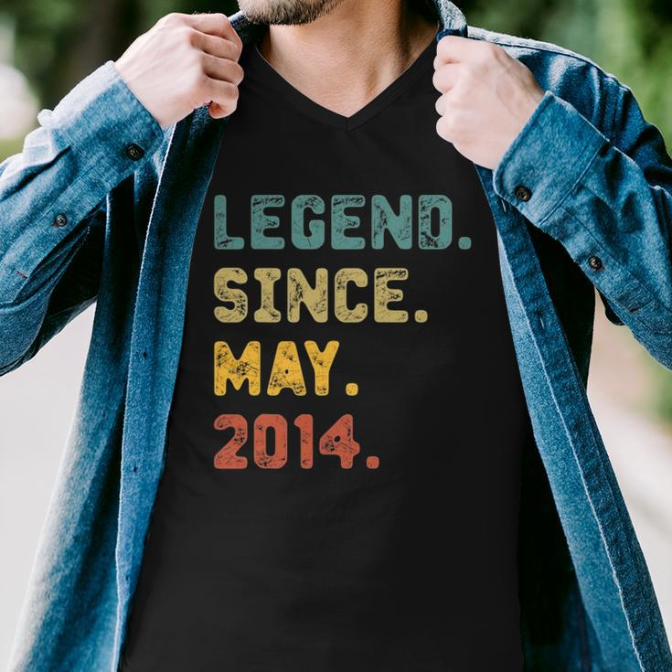 8 Years Old Gifts Legend Since May 2014 8Th Birthday Men V-Neck Tshirt