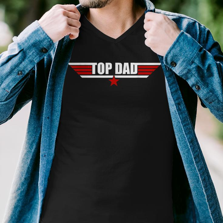 80S Top Dad Fathers Day Gift From Daughter Son Kids Wife Men V-Neck Tshirt