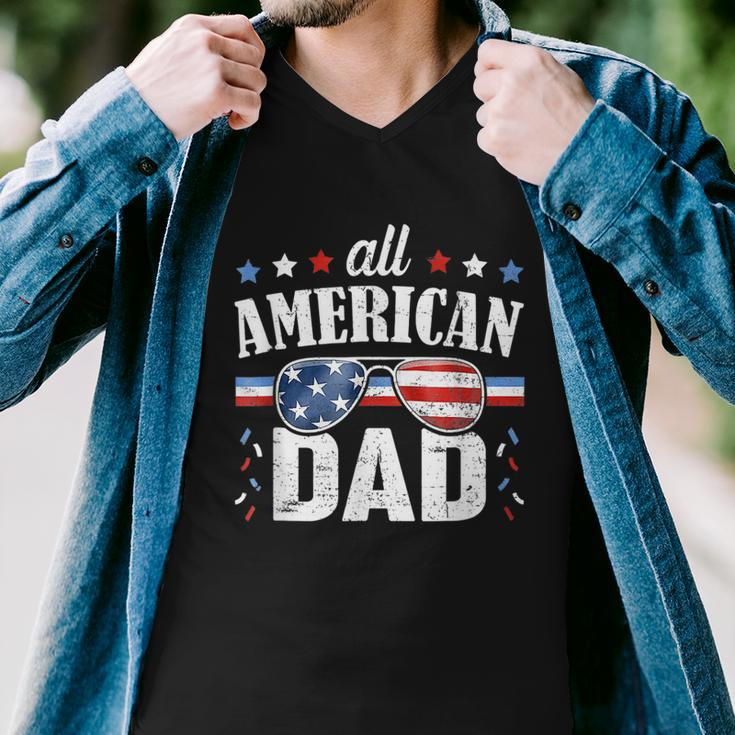 All American Dad 4Th Of July Fathers Day 2022 Men V-Neck Tshirt