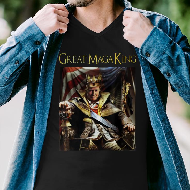 Anti Joe Biden Ultra Maga The Return Of The Great Maga King Men V-Neck Tshirt