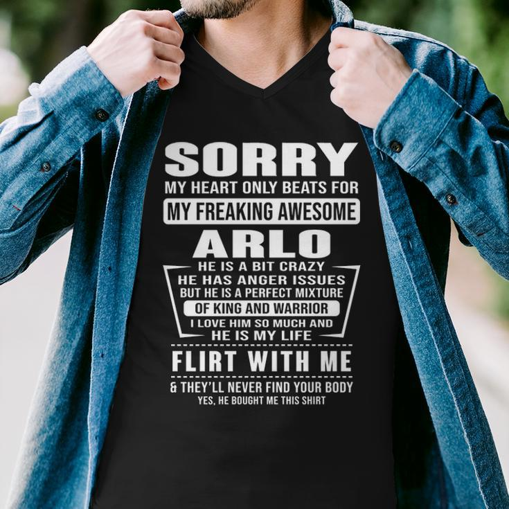 Arlo Name Gift Sorry My Heart Only Beats For Arlo Men V-Neck Tshirt