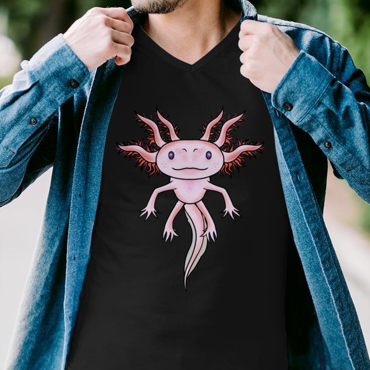 Axolotl Cute Men V-Neck Tshirt