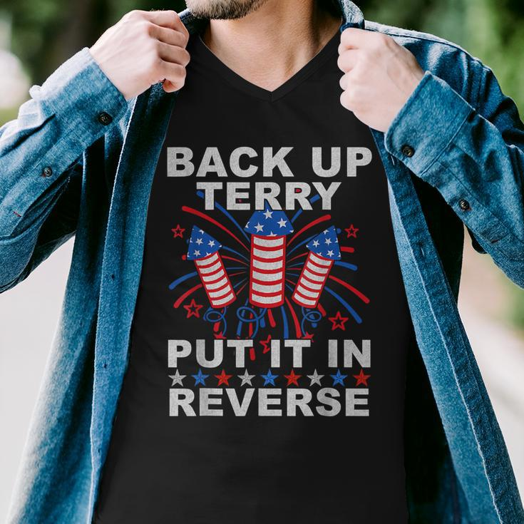 Back Up Terry Put It In Reverse Firework Funny 4Th Of July Men V-Neck Tshirt