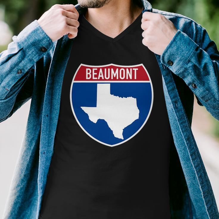 Beaumont Texas Tx Interstate Highway Vacation Souvenir Men V-Neck Tshirt