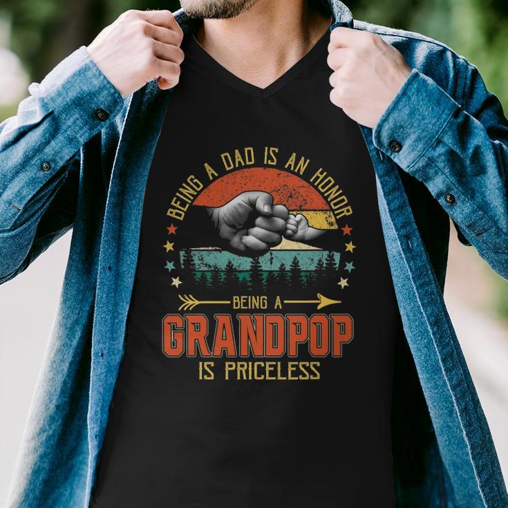 Being A Dad Is An Honor Being A Grandpop Is Priceless Men V-Neck Tshirt