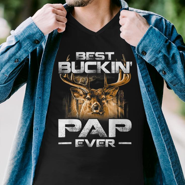 Best Buckin Pap Ever Deer Hunting Bucking Father Men V-Neck Tshirt