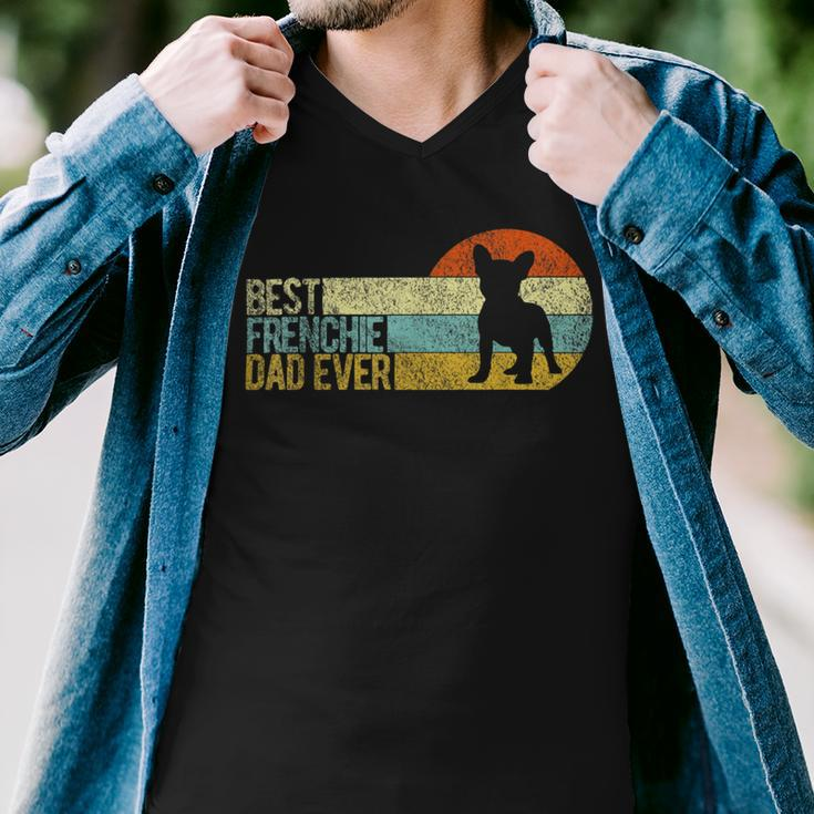 Best Frenchie Dad Ever Frenchie Papa French Bulldog Owner Men V-Neck Tshirt