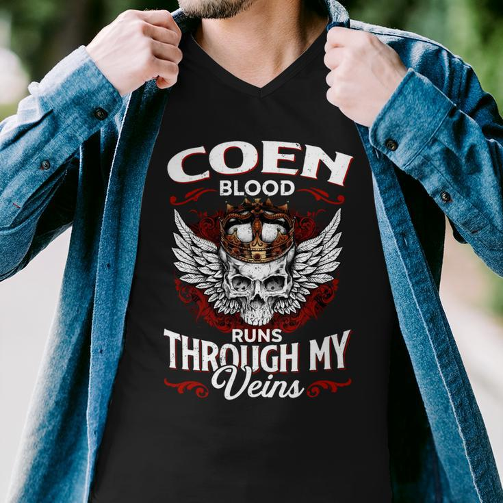Coen Blood Runs Through My Veins Name V2 Men V-Neck Tshirt