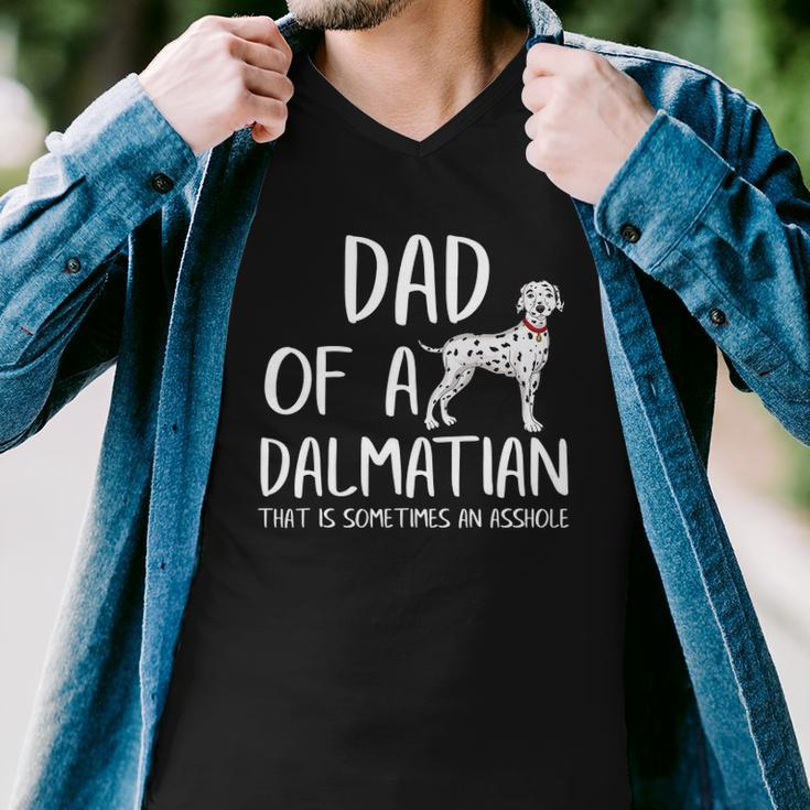 Dad Of A Dalmatian That Is Sometimes An Asshole Funny Gift Men V-Neck Tshirt