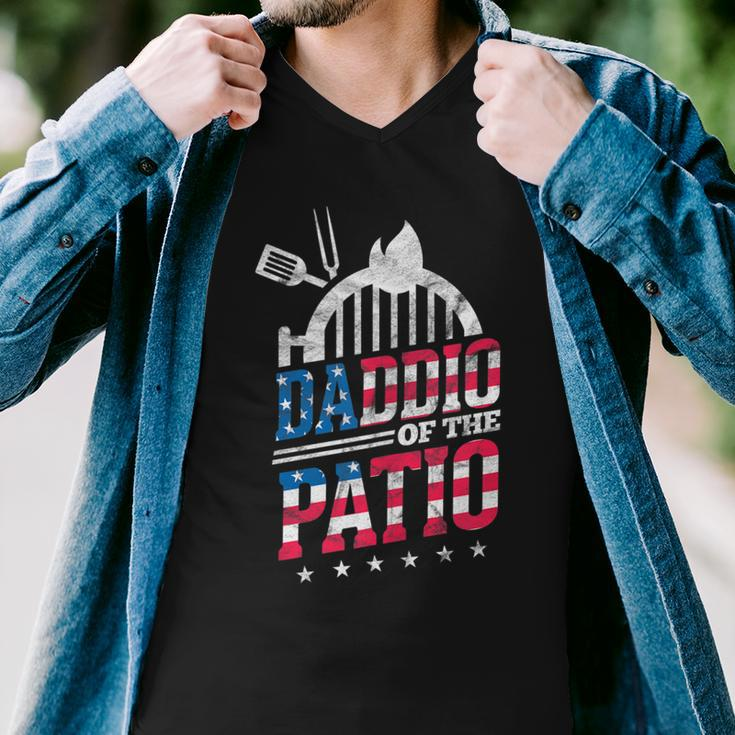 Daddio Of The Patio Usa Flag Patriotic Bbq Dad 4Th Of July Men V-Neck Tshirt