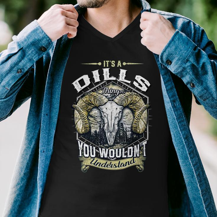 Dills Name Shirt Dills Family Name V4 Men V-Neck Tshirt