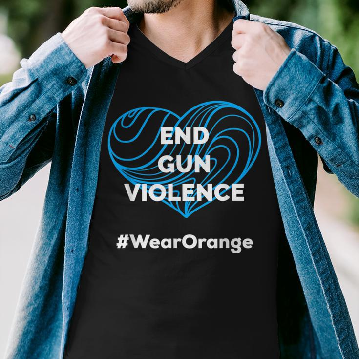 Enough End Gun Violence Wear Orange Men V-Neck Tshirt