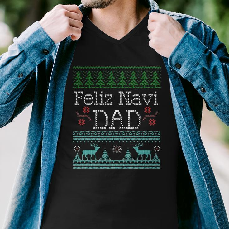 Feliz Navi Dad Ugly Christmas Design Multic Classic Men V-Neck Tshirt