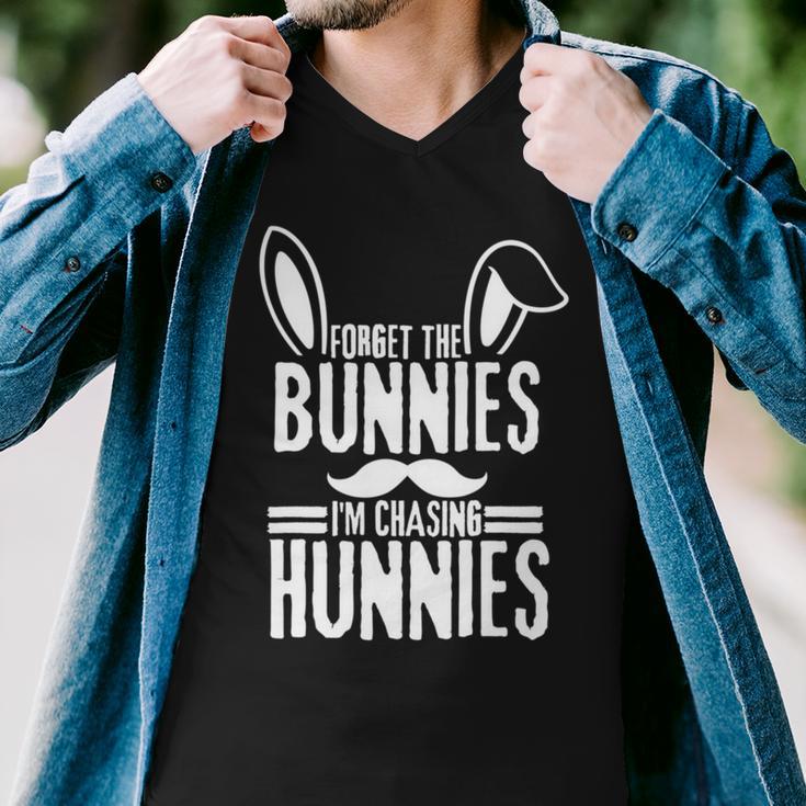 Forget The Bunnies Im Chasing Hunnies Funny Men V-Neck Tshirt