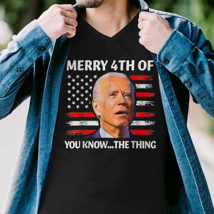 Funny Biden Confused Merry Happy 4Th Of You Know The Thing Men V-Neck Tshirt