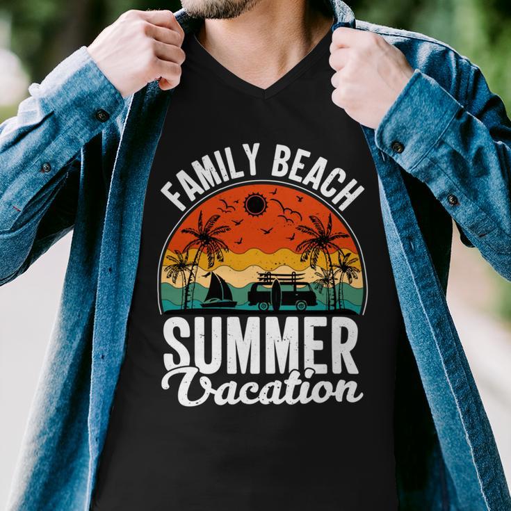 Funny Enjoy The Summer Family Beach Summer Vacation Men V-Neck Tshirt