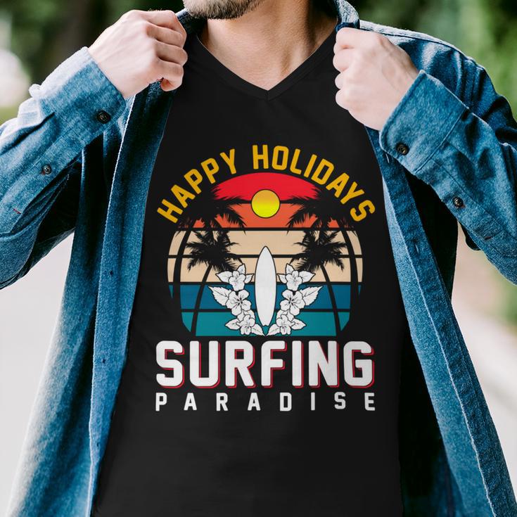 Funny Enjoy The Summer Holiday Summer Surfing Paradise Men V-Neck Tshirt