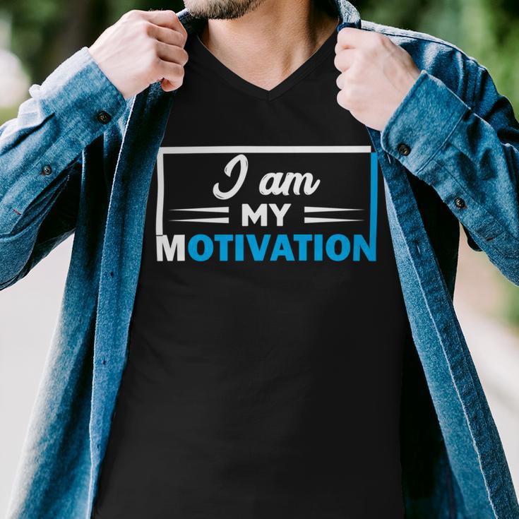 Funny I Am My Motivation Motivational Men V-Neck Tshirt