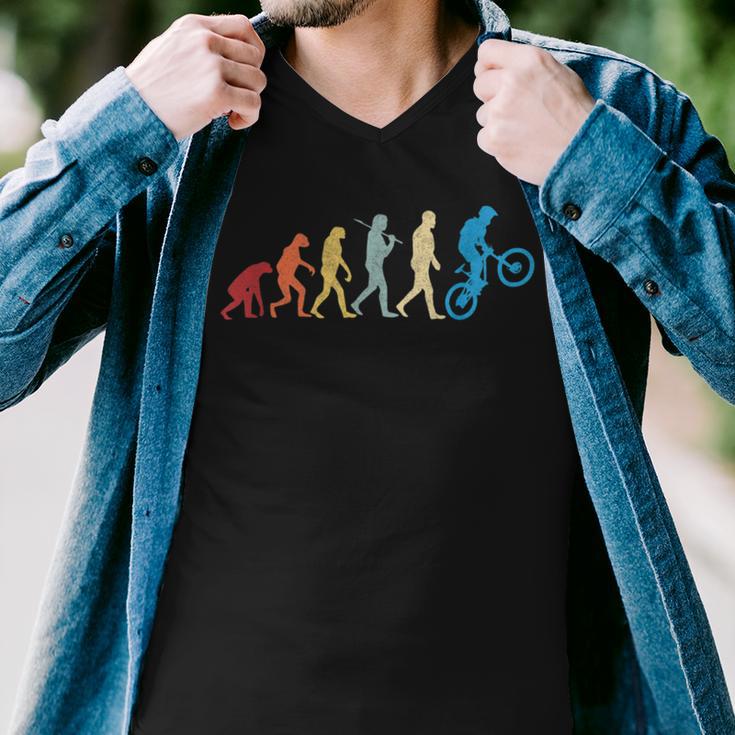 Funny Mountain Bike Evolution Biker Best V2 Men V-Neck Tshirt