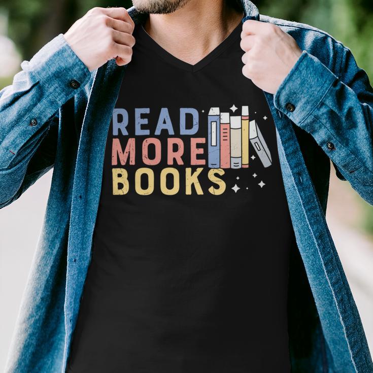 Funny Read More Books Gift Men V-Neck Tshirt