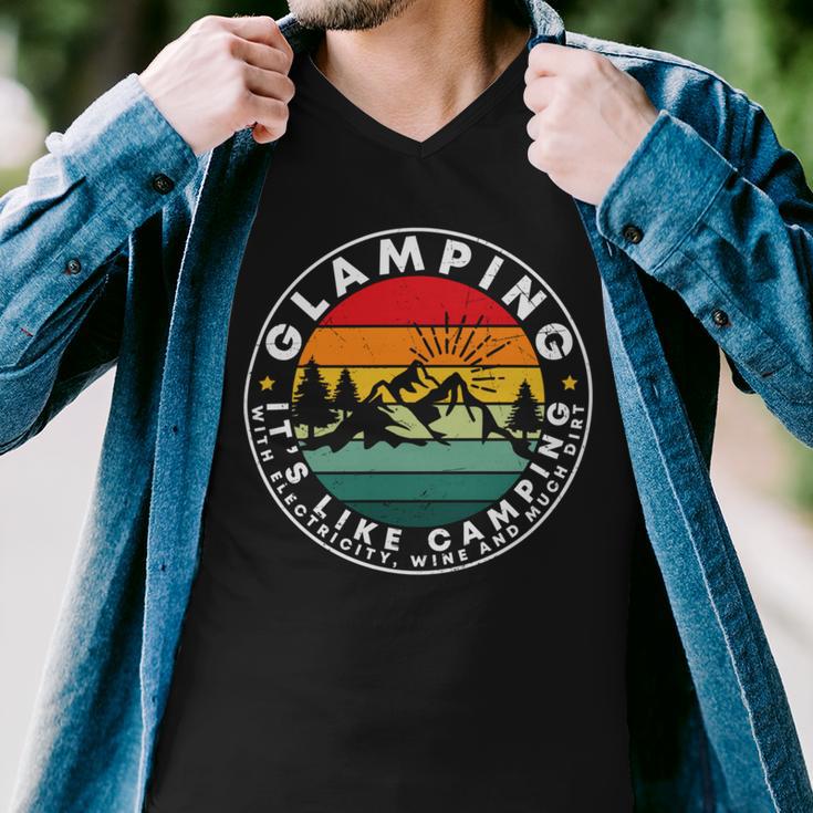 Glamping Definition Glamper Camping Men V-Neck Tshirt