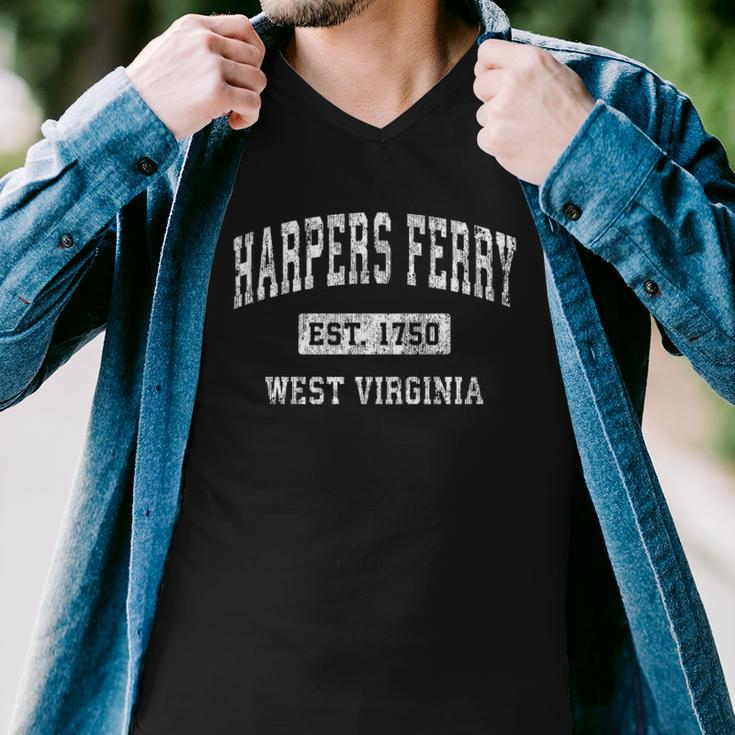 Harpers Ferry West Virginia Wv Vintage Established Sports Men V-Neck Tshirt