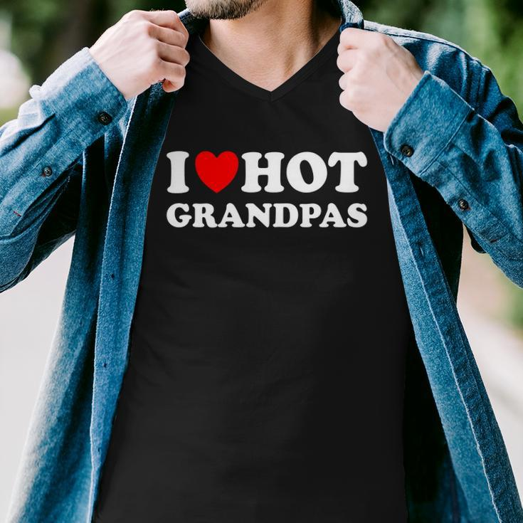 I Heart Hot Grandpas I Love Hot Grandpas Men V-Neck Tshirt