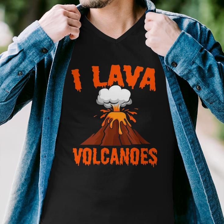 I Lava Volcanoes Geologist Volcanologist Magma Volcanology Men V-Neck Tshirt