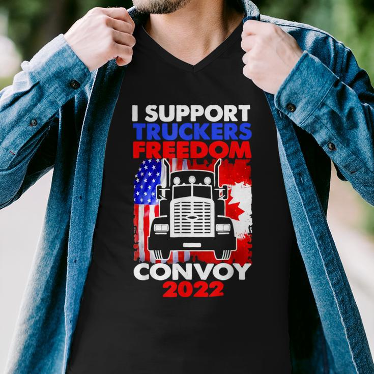 I Support Truckers Freedom Convoy 2022 V3 Men V-Neck Tshirt