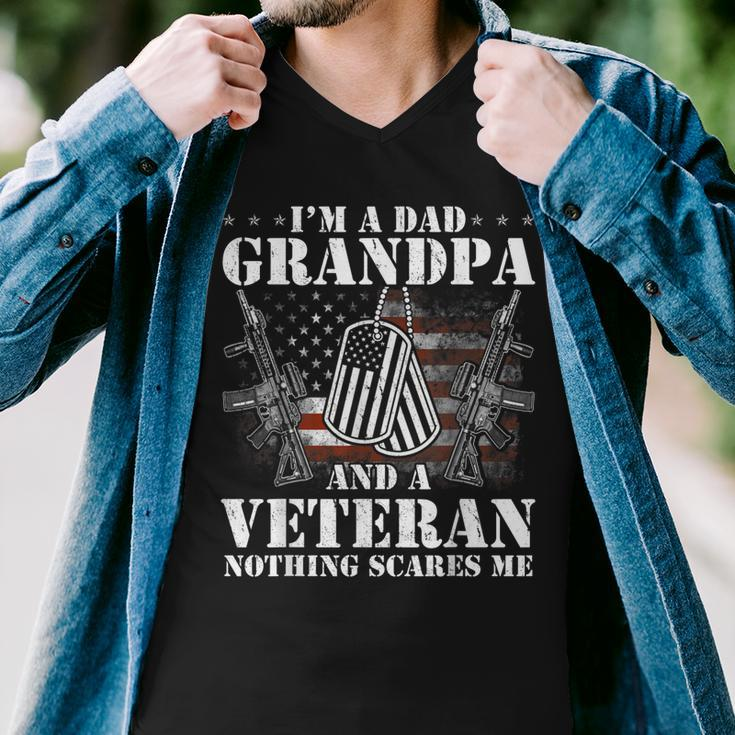Im A Dad Grandpa Funny Veteran Fathers Day Men V-Neck Tshirt