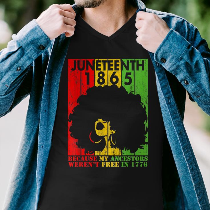 Junenth 1865 Because My Ancestors Werent Free In 1776 Men V-Neck Tshirt