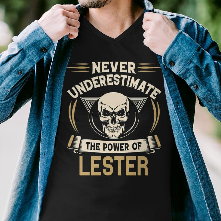 Lester Name Gift Never Underestimate The Power Of Lester Men V-Neck Tshirt