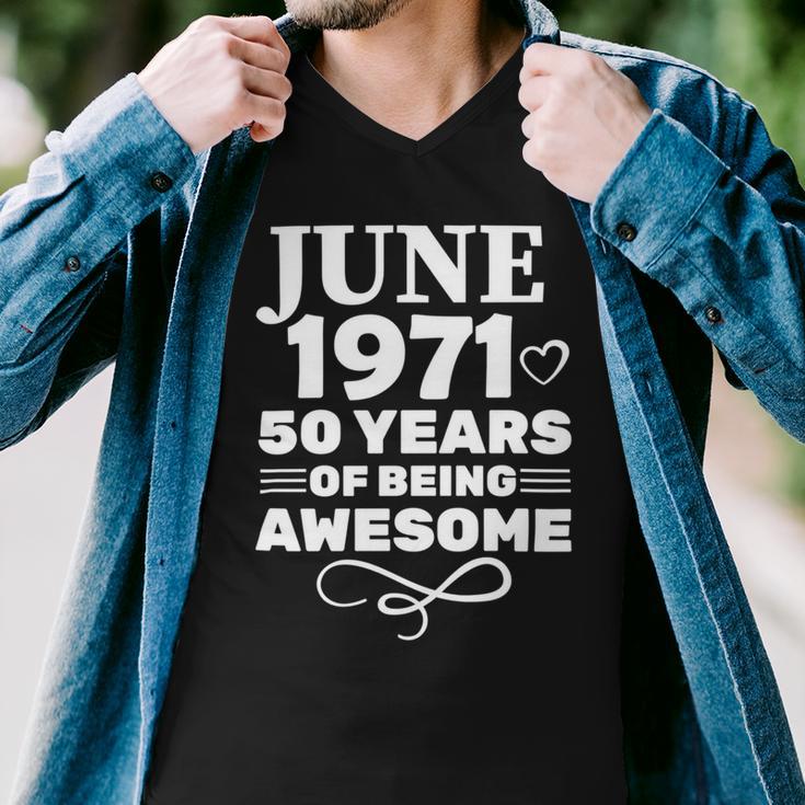 Made In June 1971 50 Years Of Being Awesome Men V-Neck Tshirt