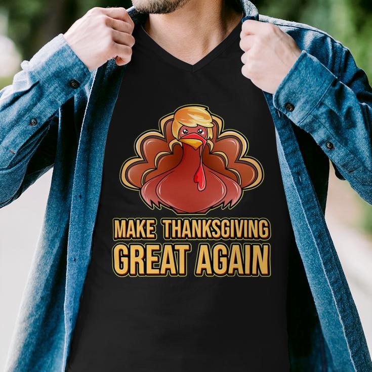 Make Thanksgiving Great Again Trump 907 Shirt Men V-Neck Tshirt