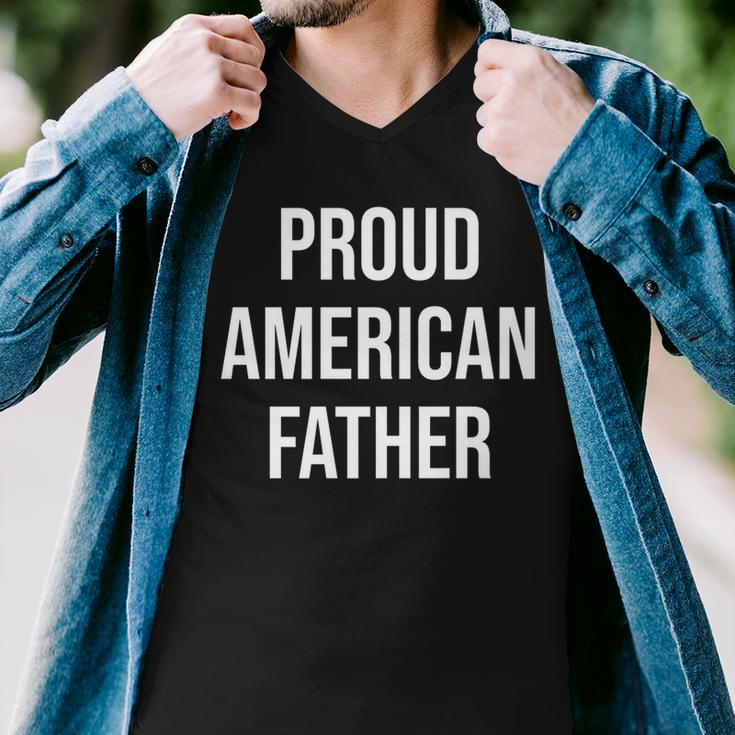 Mens Dad 4Th Of July Design For Proud American Fathers Men V-Neck Tshirt