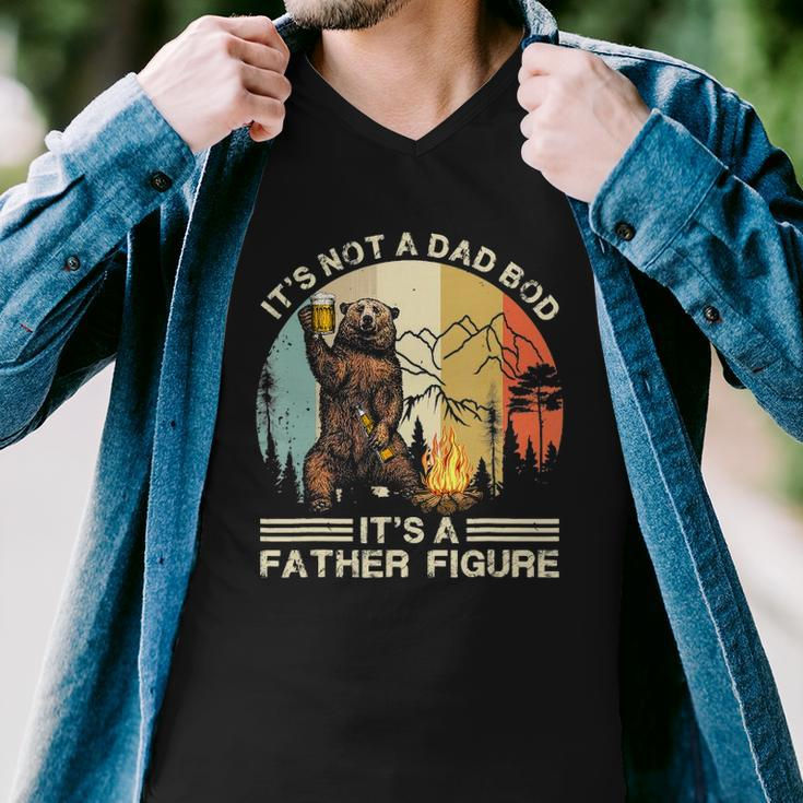 Mens Funny Bear Camping - Its Not A Dad Bod Its A Father Figure Men V-Neck Tshirt