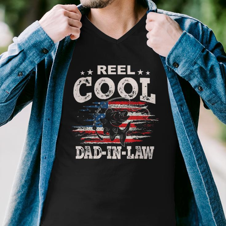 Mens Gift For Fathers Day Tee - Fishing Reel Cool Dad-In Law Men V-Neck Tshirt