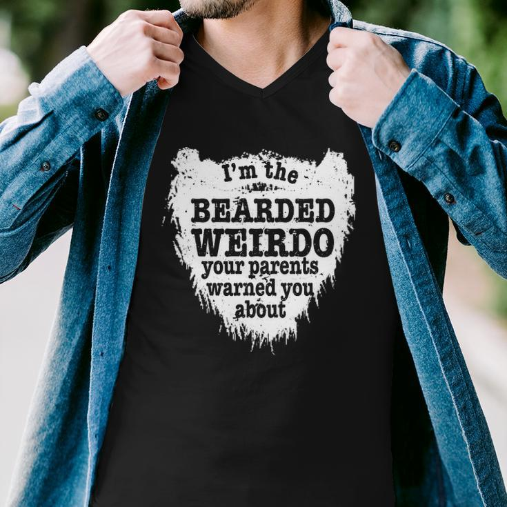Mens Im The Bearded Weirdo Your Parents Warned You About Men V-Neck Tshirt