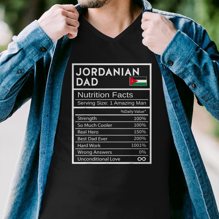 Mens Jordanian Dad Nutrition Facts National Pride Gift For Dad Men V-Neck Tshirt