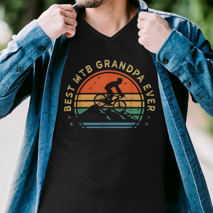 Mens Mountain Bike Retro Biking Vintage - Mtb Biker Grandpa Gifts 481 Trending Shirt Men V-Neck Tshirt