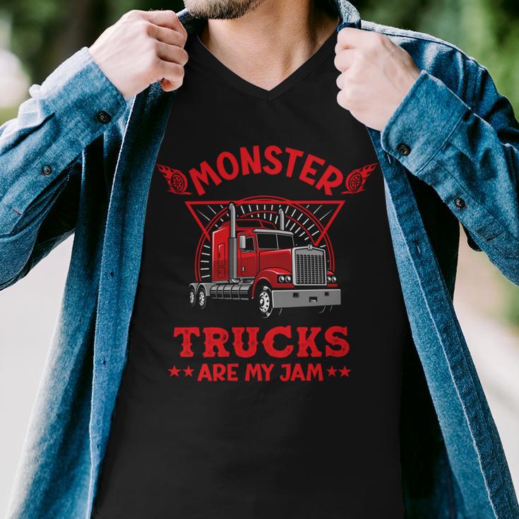 Monster Trucks Are My Jam Men V-Neck Tshirt