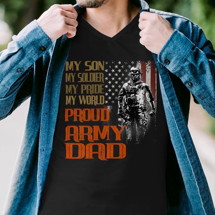 My Son Is A Soldier Hero Proud Army 713 Shirt Men V-Neck Tshirt