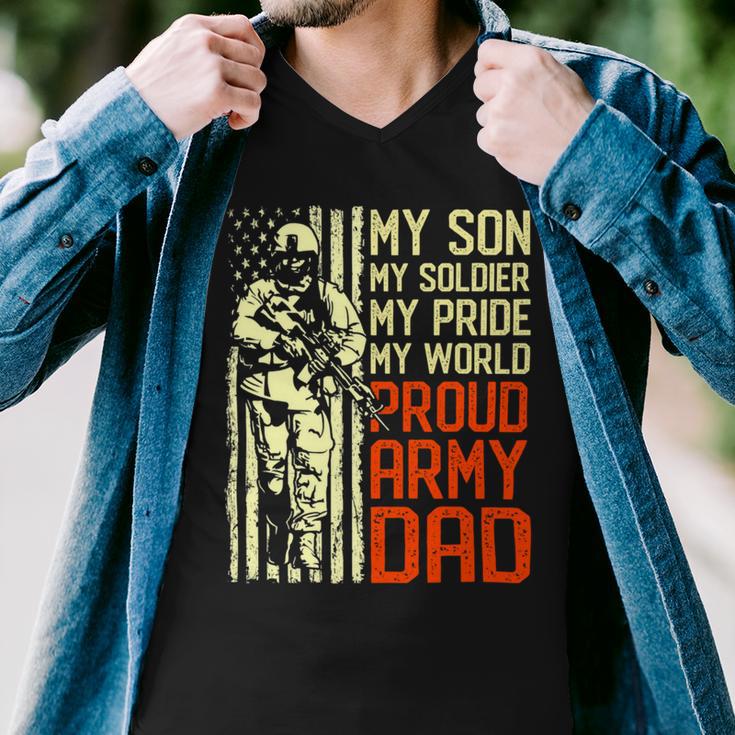 My Son Is Soldier Proud Military Dad 714 Shirt Men V-Neck Tshirt