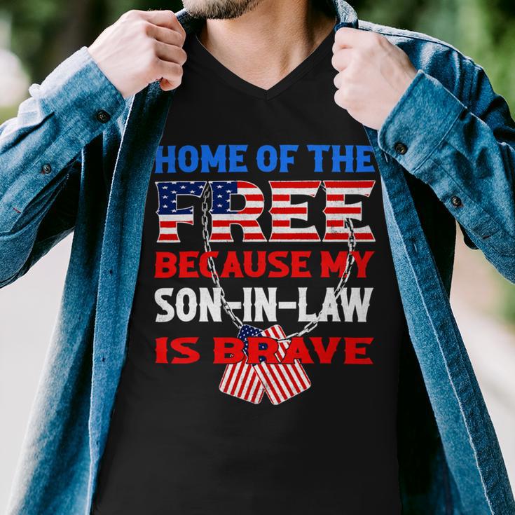 My Soninlaw Is Brave Home Of The Free 687 Shirt Men V-Neck Tshirt