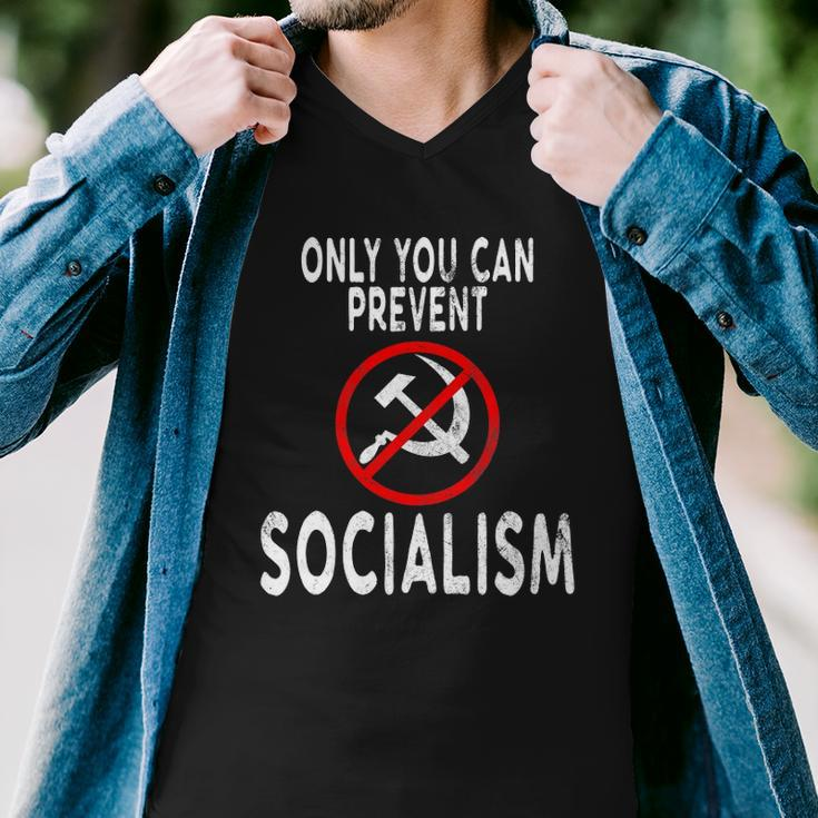 Only You Can Prevent Socialism Funny Trump Supporters Gift Men V-Neck Tshirt