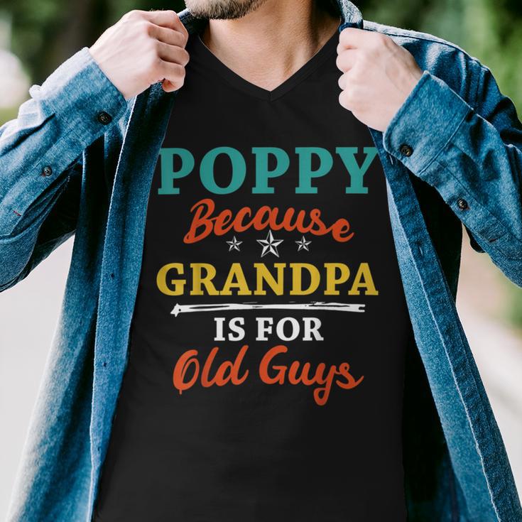 Poppy Because Grandpa Is For Old Guys V3 Men V-Neck Tshirt