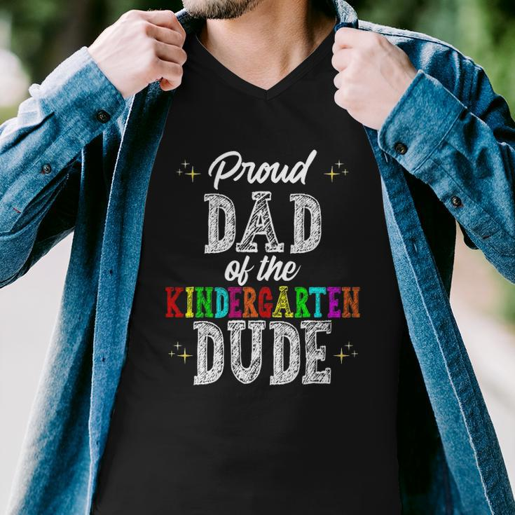Proud Dad Of The Kindergarten Dude First Day Of School Set Men V-Neck Tshirt