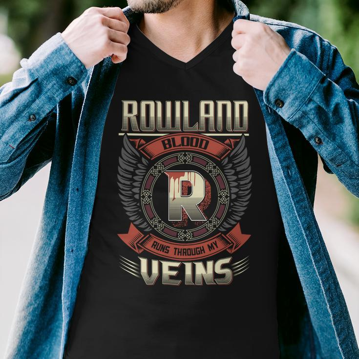 Rowland Blood Run Through My Veins Name V6 Men V-Neck Tshirt